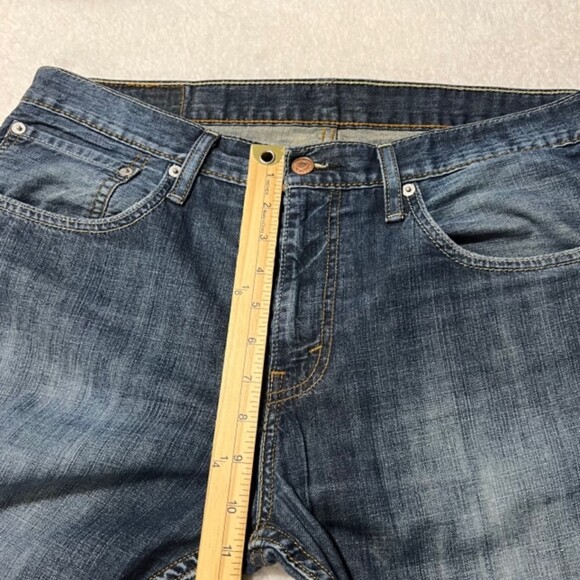 Levis 527 Mens Blue Dark Washed 100% Cotton Straight Leg Denim Jeans Sz 34x32 - Picture 13 of 14
